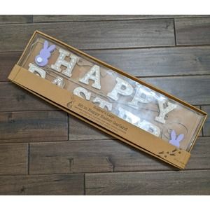 20" long Hopper's lane rabbit bunny happy Easter wood wooden  garland